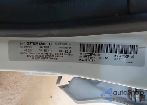 2015 Chrysler 200 C from USA, damaged, VIN 1C3CCCCB8FN508302